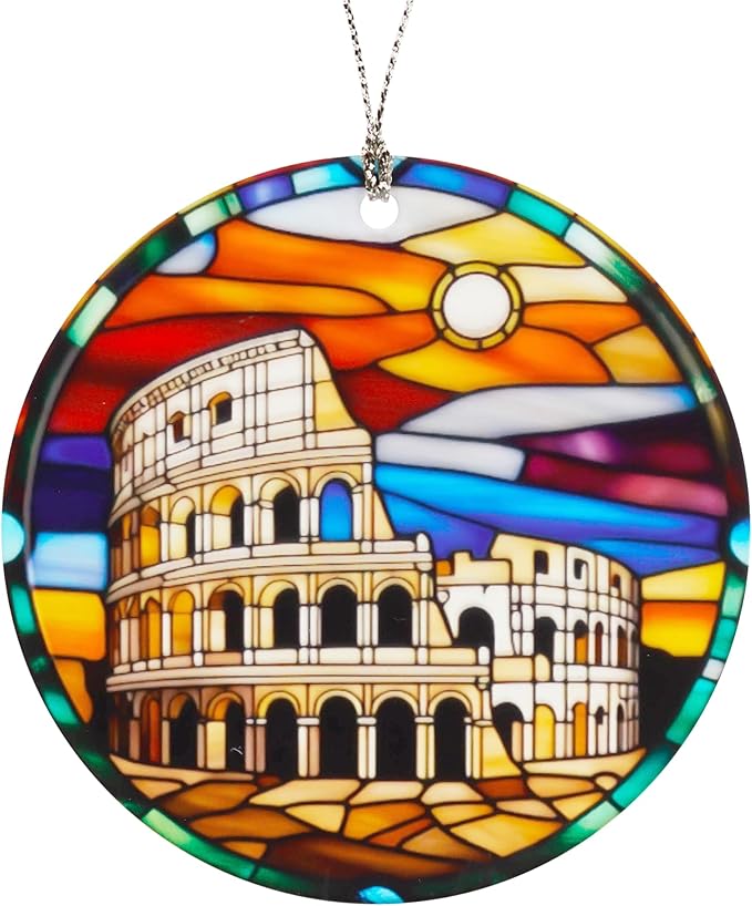 Italy Ornament, Christmas Ornaments 2025, Rome Colosseum Travel Souvenir for Tree, Italian Landmark Holiday Keepsake, Italy Christmas Decoration, Gift from Rome for Travelers