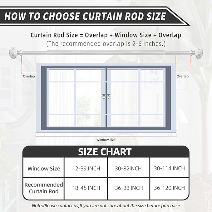 Sliver Curtain Rod for Windows 48 to 84 Inches(4-7ft): 1 inch Diameter Heavy-Duty Adjustable Curtain Rod with Marble Grain Finials For Bedroom & Livingroom