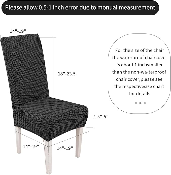 Parsons Dining Chair Cover, Detachable Sofa Chair Cover, Retractable Chair Cover (2, Black)