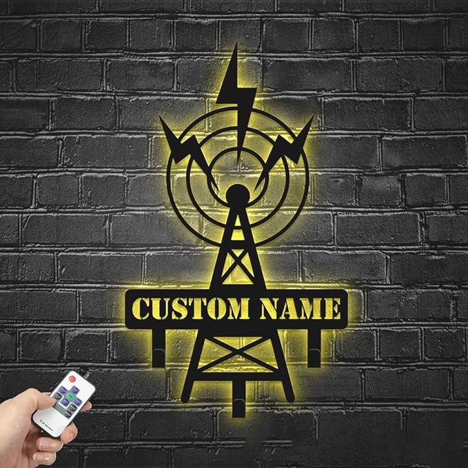 Custom Name Ham Radio Metal Key Holder, Personalized Amateur Radio Wall Decor, Decorative Coat Rack for Entryway or Station Room