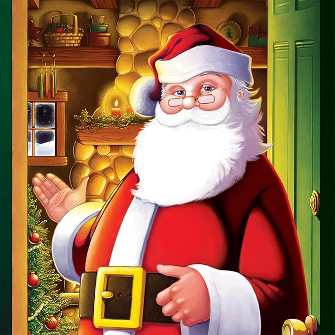 Beistle Santa Claus Door Covers, 5’ x 30”, 2 Pieces – Plastic for Indoor & Outdoor Use, St Nick Print – Easily Display – Christmas Party Decorations & Holiday Decor