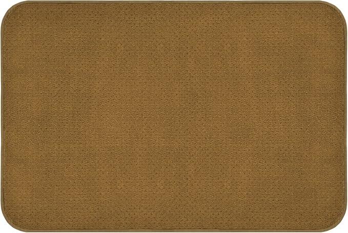 House, Home and More Skid-Resistant Carpet Indoor Area Rug Floor Mat - Bronze Gold - 2 Ft X 3 Ft - Non Slip Rubber Backing, Stain Resistant, Dog Friendly, Living Room Bedroom Kitchen Entryway