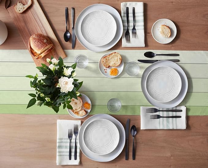 Vandarllin Table Runners Small 13X36 Inches Pastel Green,Cotton Linen Farmhouse Retro Rustic Barn Wood Texture Tablecloths Non-Slip Party Table Decorations for Kitchen,Home,Dining,Outdoor,