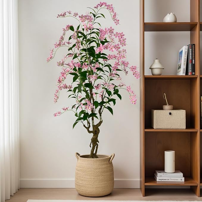 Artificial Tree Faux Jasmine Tree 7ft Tall Fake Jasmine Plant in Pot Fake Silk Tree Faux Plants Indoor