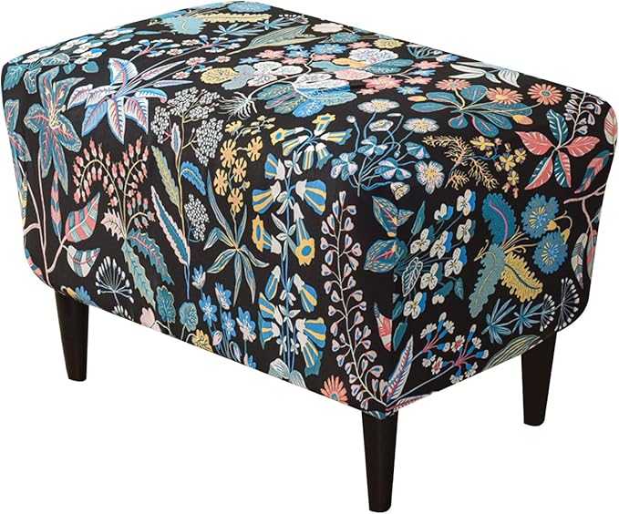 Eco-Ancheng Stretch Ottoman Cover Rectangular Storage Ottoman Slipcover Footrest Stool Covers Ottoman Slipcovers for Foot Stool with Nonslip Elastic Bottom (14,Large)