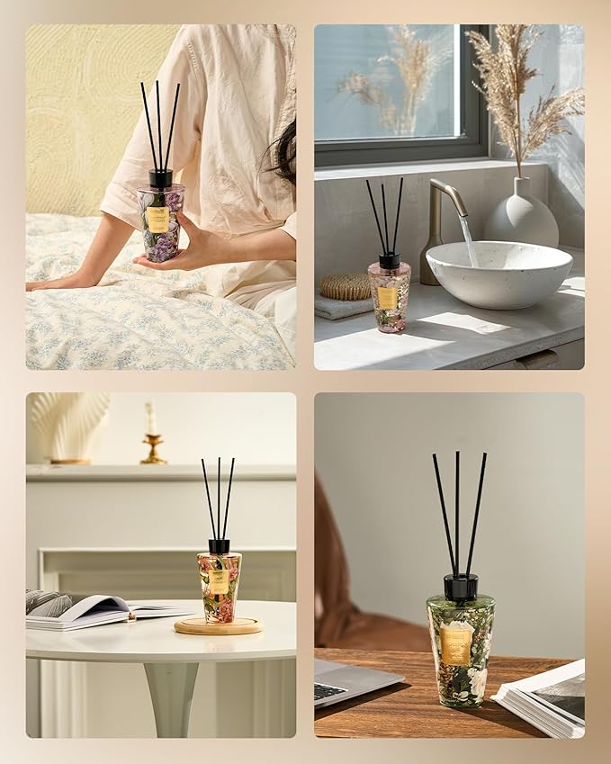 M&SENSE Roasted Coffee Reed Diffuser Set - 8.79fl oz Home Fragrance Non-Toxic Reed Diffuser for Home, Long Lasting Air Freshner Gifts for Bathroom Bedroom Fragrance Decor