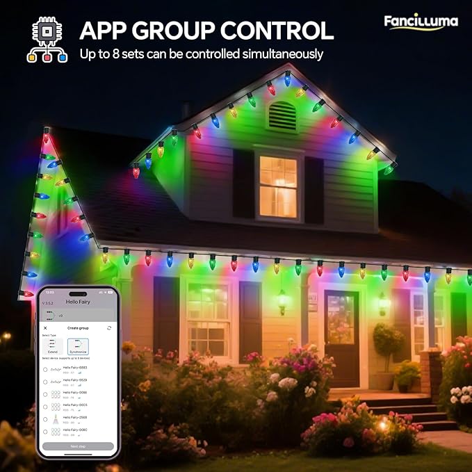 Smart C9 Christmas Lights Outdoor, 66FT 100 LED RGB Color Changing Christmas Lights, APP Remote Controlled Music Sync Waterproof Connectable String Lights for Indoor Outdoor Xmas Decor