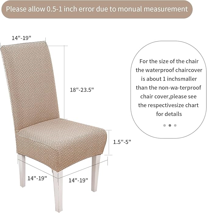 Parsons Dining Chair Cover, Detachable Sofa Chair Cover, Retractable Chair Cover (6, Brown)