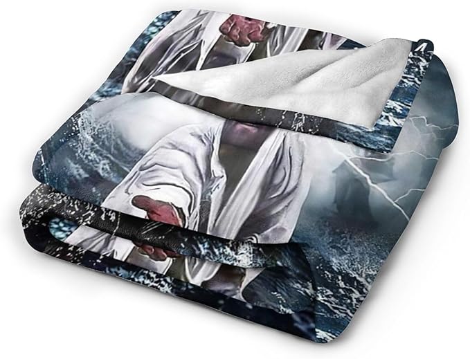 Tijuboni Christian Jesus Throw Blanket Religious Faith Gifts for Women Men Girls Boys Kids Adults Soft Flannel Fleece Blanket for Couch Sofa Bed Home Decor 50"x60"