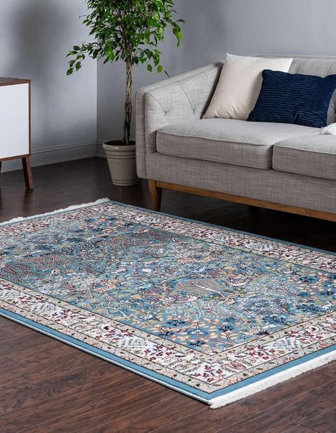 Unique Loom Narenj Collection Area Rug - Bristol (10' x 14' 1" Rectangle, Blue/ Beige)
