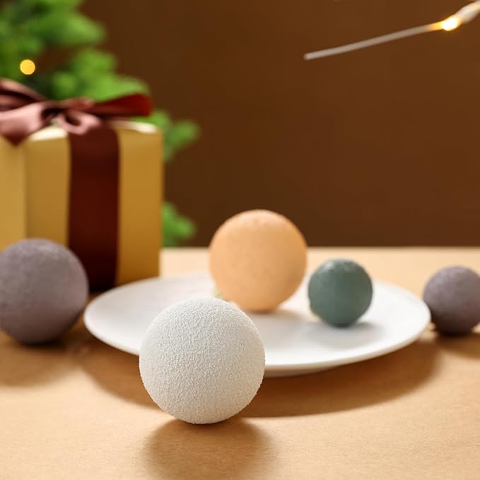Christmas Ornaments Set 12PCS - 2.4 Inch Textured Shatterproof Vintage Neutral Ball Ornaments for Tree Rustic Farmhouse Decor