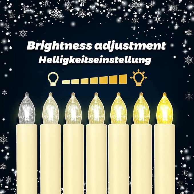 40PCS LED Flameless Candles Battery Operated Christmas Tree Candles with Remote, Button Cell Battery, Timer, Dimmer Battery Candle Flickering Warm Light Window Candle Christmas Home Decor