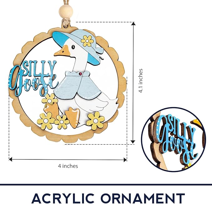 Goose Christmas Ornament, Goose Gifts, Silly Cute Funny Friend Decor, One Special Wooden Decorations for Birthday Tree Home Garden Animal Collectibles