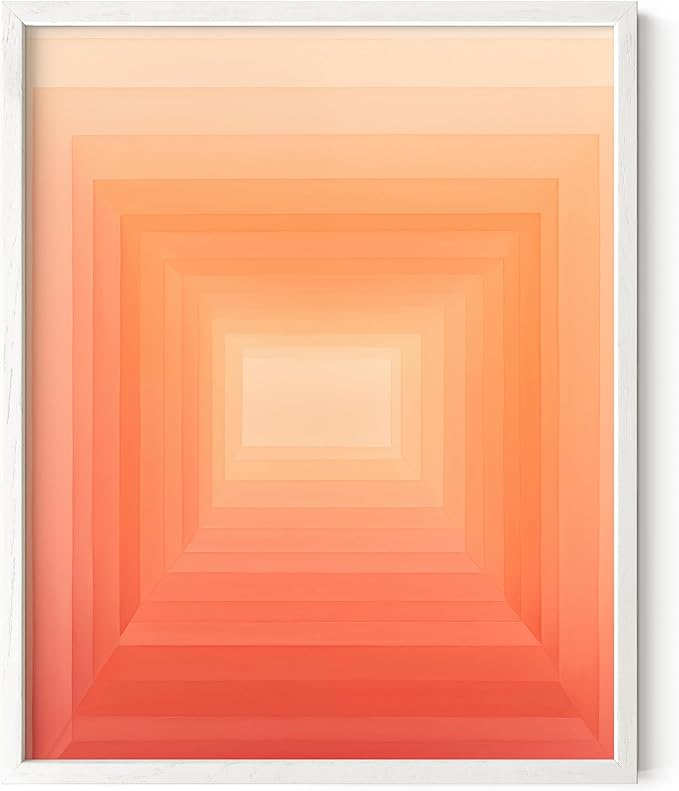HAUS AND HUES Pink Geometric 2 Art Print with White Oak Frame 8x10