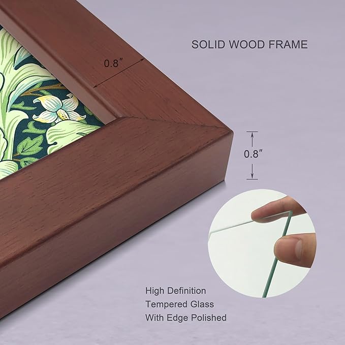 5x7 Picture Frame Set of 4 Made of Solid Wood Photo Frame with Real Glass for Pictures 4x6 with Mat or 5x7 Without Mat, Wall Mount or Tabletop Gallery Photo Frames Brown
