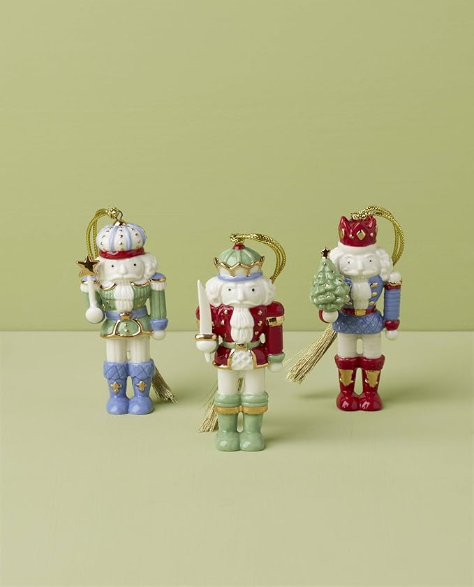 Lenox 896870 Nutcracker 3-Piece Ornament Set, Christmas