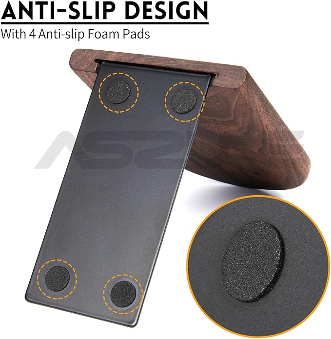 Book Ends for Heavy Books,2Pairs Heavy Duty Wooden Bookends, Holds Heavy Books, Non-Skid, Perfect for Office Desk