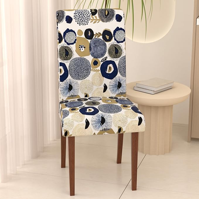 Stretch Dining Chair Covers Set of 2,Floral Print Chair Covers,Soft Removable Washable,Pet Friendly Furniture Protector,Universal Chair Slipcovers for Home, Kitchen,Ceremony Dining Room Seat