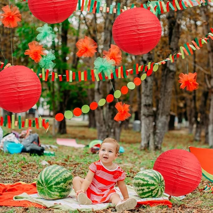 BEISHIDA 12-Inch Red Round Paper Lanterns Decorative Hanging Asia Chinese Japanese Paper Lanterns Lamp for Birthday Wedding Valentine's Day Anniversary Baby Shower Christmas Party Decoration（6 Packs）