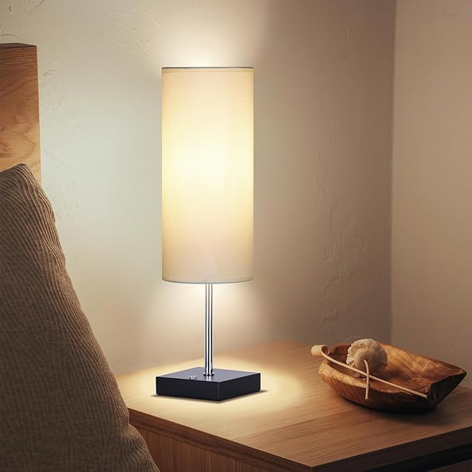 AVV Cordless Table Lamp, 5000mAh Battery Operated Lamp for Night Stand, 3 Modes Battery Powered Wireless Table Lamp, Touch Control Rechargeable Lamp for Bedroom, Living Room, 18 Inch White