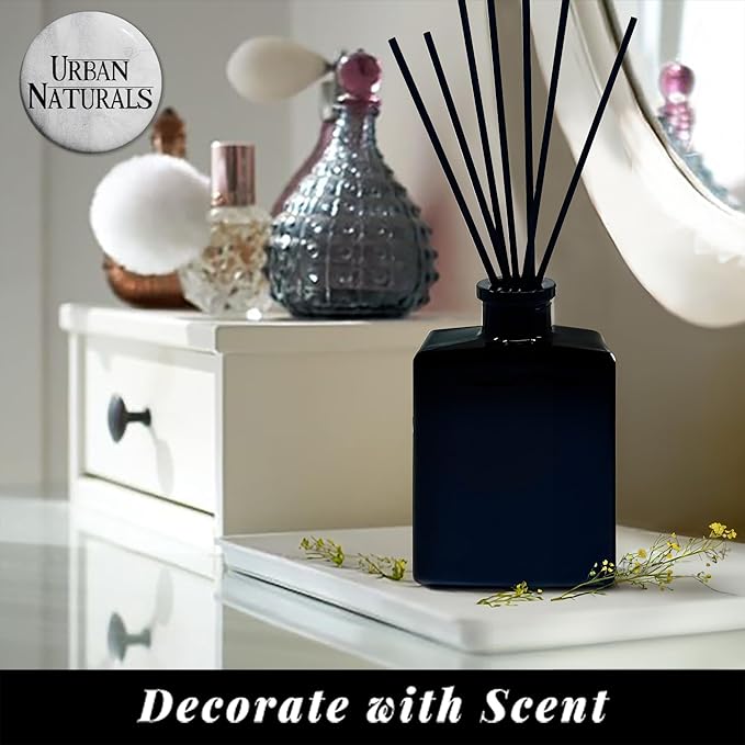 Urban Naturals Reed Diffuser Sticks 10 Inch Black Fiber, 50 Count, Premium Replacement for Fragrance Oil Diffusers
