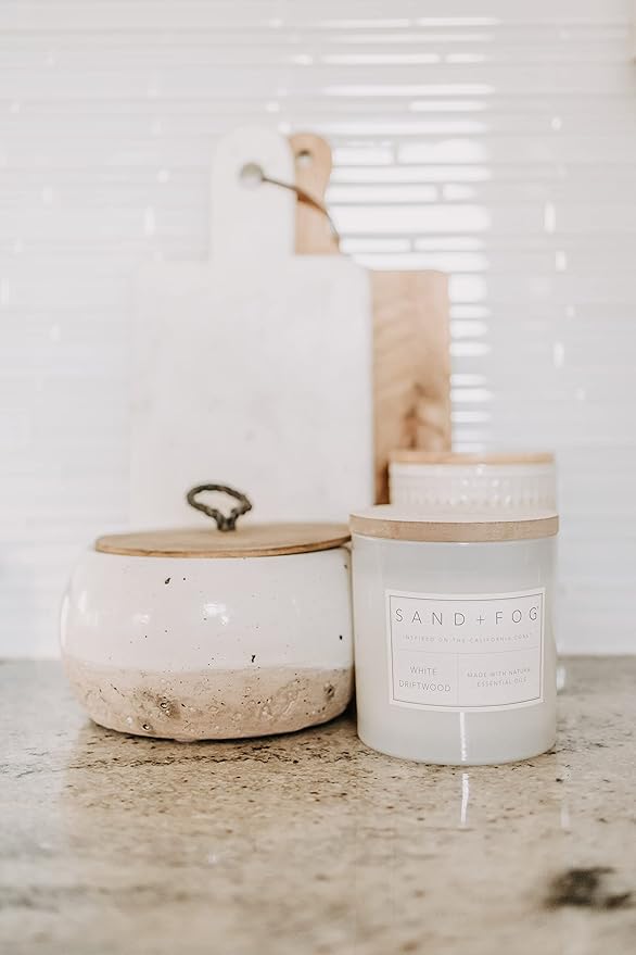 Sand + Fog Scented Candles - Harvest Wreath - Additional Scents and Sizes - 3 Wicks 100% Cotton Lead-Free - Luxury Air Freshening Jar Candles - Perfect Home Decor - 21 oz