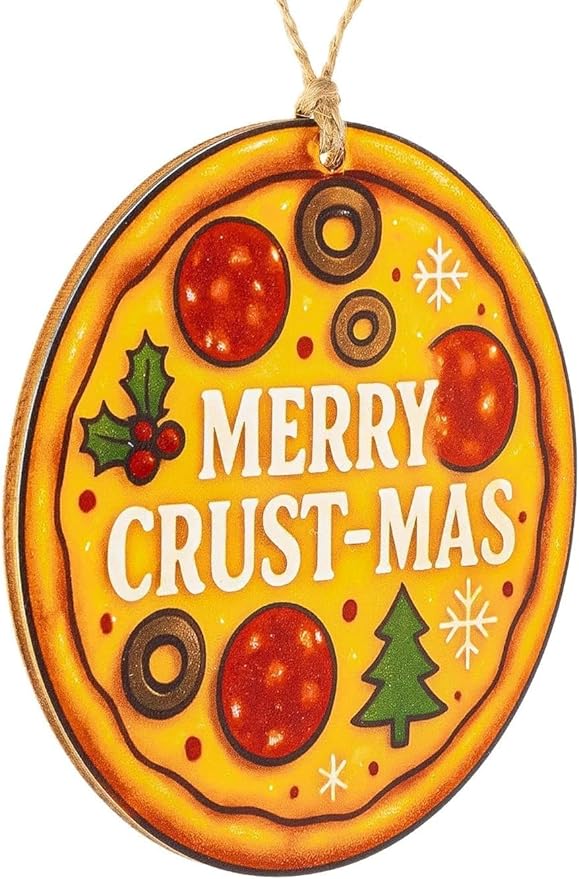 Pizza Ornaments for Christmas Tree, Funny Food Christmas Ornament, Unique Pizza Gifts for Food Lovers, Delicious Pizza Slice Holiday Decoration, Cute Hanging Ornament for Christmas 2025