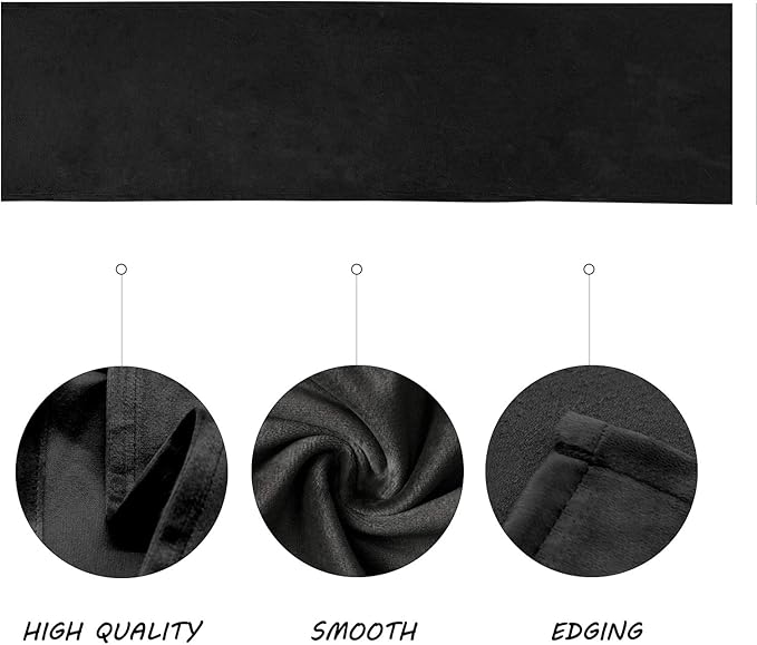 BALCONY & FALCON Velvet Table Runner 14"x118" Black Luxury Machine Washable Farmhouse Vintage Runner for Table Dining, Party, Wedding, Birthday, Easter, Thanksgiving & Christmas & Home Décor