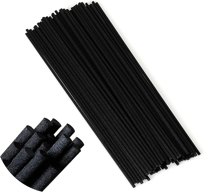 Black Fibre Reed Diffuser Sticks 50pcs 23cm x 3mm Black Fibre Reed Diffuser Sticks Thick Diffuser Reeds Sticks Diffuser Sticks for Diffuser Oils Fragrance Refill Fibre Reeds for Diffusers