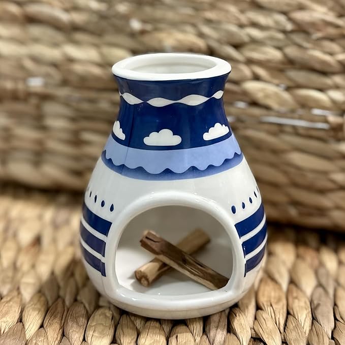 Handcrafted Palo Santo Burner – Hopi-Inspired Ceramic Incense Dish for Aromatherapy – Suitable for Sage, and Cone Incense – Ideal for Energy Cleansing, Yoga, Meditation, Zen, Altar Décor