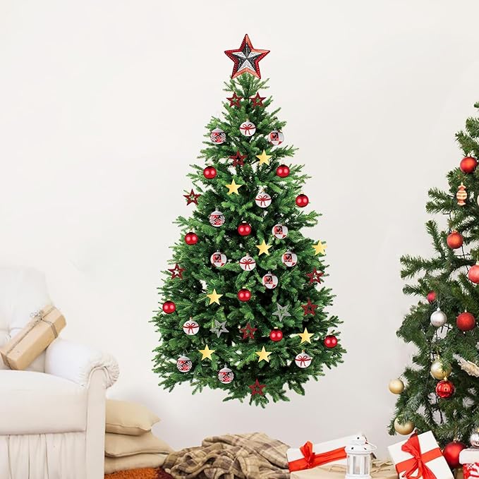 Large 66 x 33 inch Large Christmas Tree Wall Decals Removable DIY Pine Tree Xmas Wall Decor Merry Christmas Wall Stickers for Bedroom Office Living Room Window Clings Party Decoration
