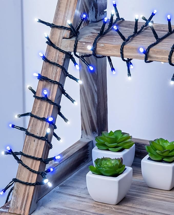 157FT 480 LED Christmas Lights Outdoor, Christmas Tree Lights Waterproof, 8 Modes Plug in Fairy String Light for Indoor Bedroom Garden Patio Xmas Party Decorations, Blue White