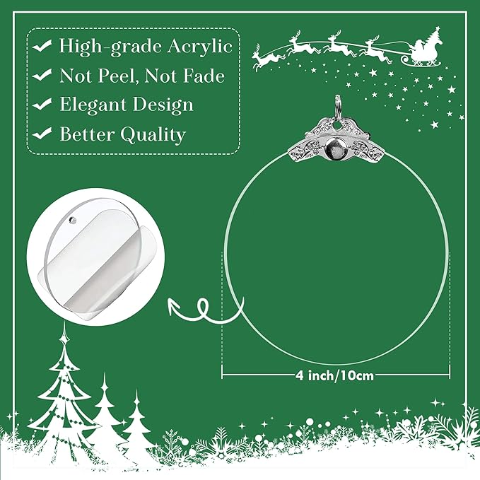 Dog Ornaments for Christmas Tree, Dog Ornament, Big 4 Inch Acrylic Hanging Art, Tree Ornaments, Holiday Decoration, Car Interior Accent, 2025 Christmas Ornament (Mystic Wolf)