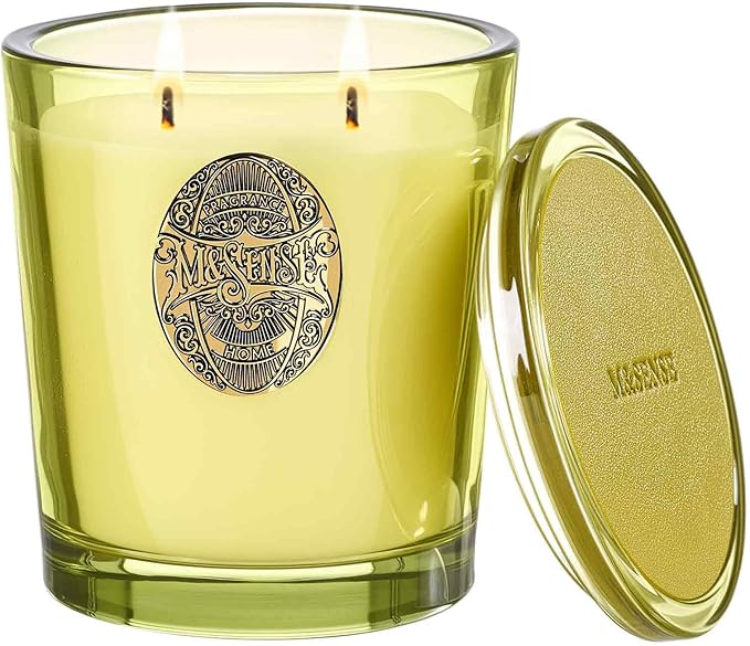 M&SENSE Large Two-Wick Soy Candle | White Tea Sage & Matcha Green | 19.8 oz, 120H Burn Time | Luxury Scented Candle for Relaxation, Gifting, Home Décor | Ideal for Bedroom, Office, Party Ambiance