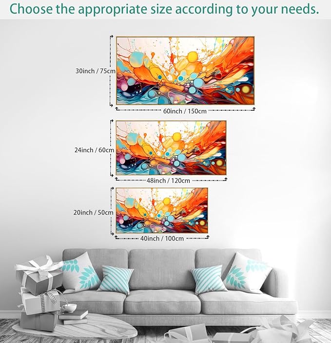 Wall Art Modern Artwork Fantasy Abstract Canvas Painting Colorful Wall Decor for Living Room Bedroom Dining Room Home Office Decor 30"x60" with Framed
