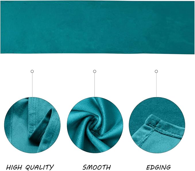 BALCONY & FALCON Velvet Table Runner 14"x118" Lake Blue Luxury Machine Washable Farmhouse Vintage Runner for Table Dining, Party, Wedding, Birthday, Easter, Thanksgiving & Christmas & Home Décor