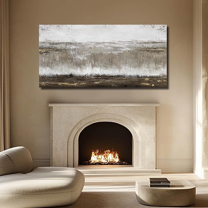 Artexist Canvas Wall Art - Abstract Wall Decor for Living Room - Grey Pictures Black and White Artwork for Walls Posters Aesthetic Office Home Bederoom Decorations 29x58 in
