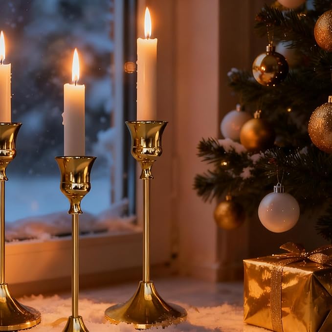 Candlestick Holders Gold, 6 Packs Taper Candle Holder for Candlesticks, Candle Sticks Holder Decor for Home Decor
