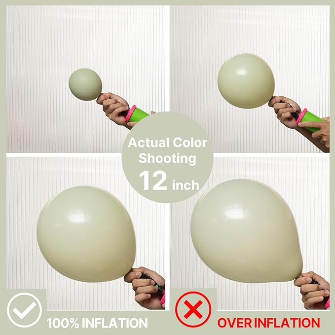 PartyWoo Sage Green Balloons 85pcs Different Sizes of 18 12 10 5 Inch Dusty Boho Green Latex Balloon Arch Kit for Wedding Birthday Dinosaur Jungle Golf Football Theme Party Decorations Green-F32