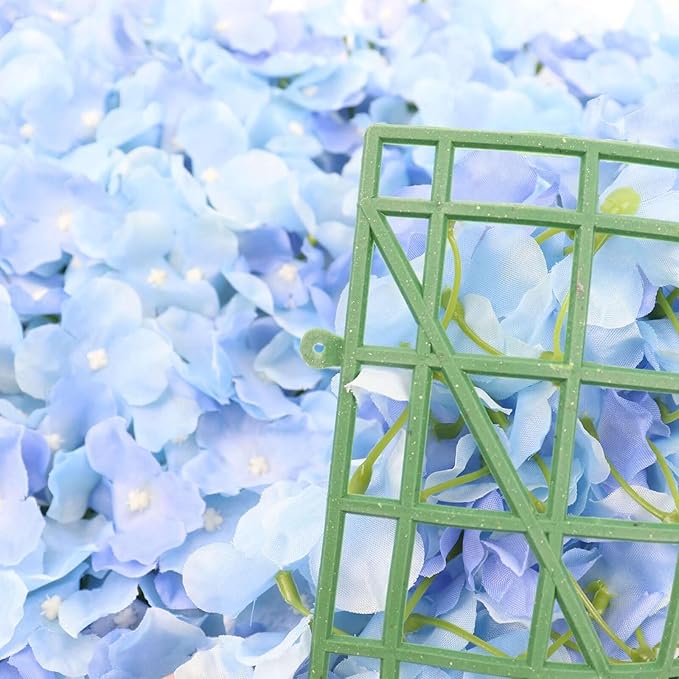 Efavormart 4 PCS Serenity Blue Silk Hydrangea Flower Mat Wall Wedding Event Decor for DIY Centerpiece Arrangement Party Decorations
