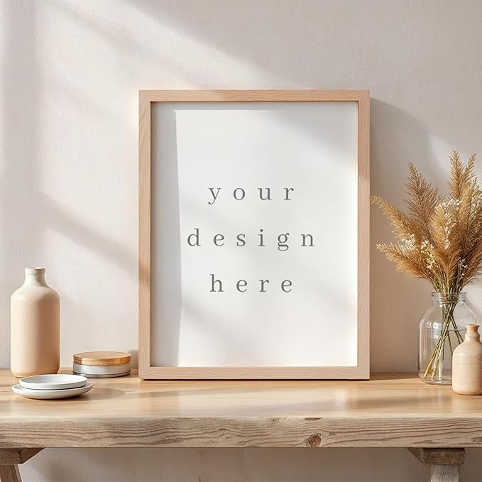 11x14 Oak Wood Picture Frame - Minimalist 11x14 Frame Wood for Wall Art Decor, 11"x14" Natural Solid Wood Poster Frames for Wall Art Photo and Prints(3 Pack, Beige)