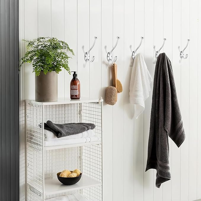 khtumeware The 10 Pack Heavy-Duty zinc Alloy Polished Chrome Coat Hook is Suitable for bathrooms, Behind Doors, bedrooms, corridors, and is a Towel Robe Hooks for Both Household and Commercial use