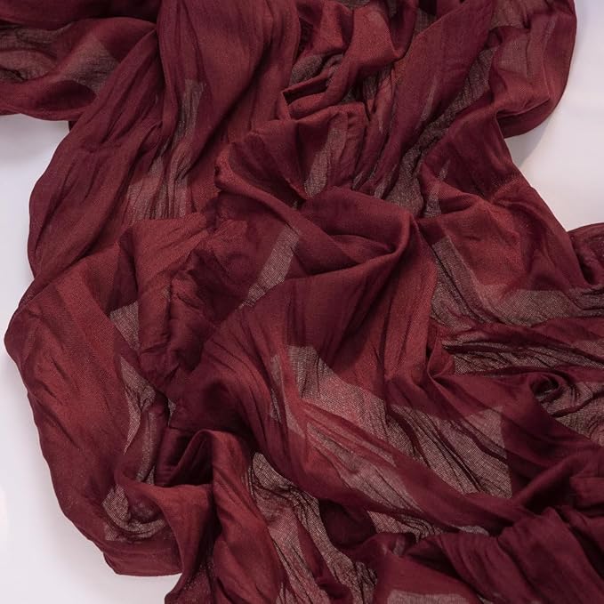 MLMC 3 Pack Burgundy Red Valentines Table Runner 10ft Rustic Gauze Wine Red Cheese Cloth Table Runner Cheesecloth Centerpiece for Wedding Holiday Anniversary Events Valentine's Day Decor