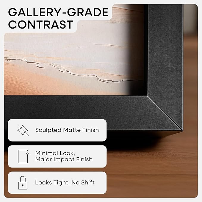 Homeforia 24x36 Picture Frame Black, High End Metal 24 x 36 Large Poster Frames with Mat 20 by 30 inch Photo, 24x36 Thin Frame Matted to 20x30 in Print, 36x24 Frame, Tempered Glass, Wall Kit, Set of 1