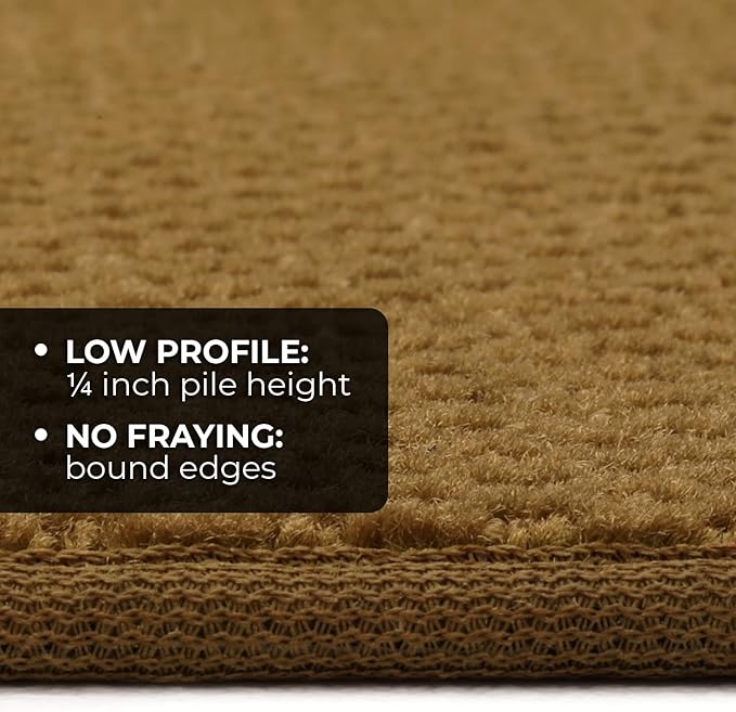 House, Home and More Skid-Resistant Carpet Indoor Area Rug Floor Mat - Bronze Gold - 3 Ft X 3 Ft - Non Slip Rubber Backing, Stain Resistant, Dog Friendly, Living Room Bedroom Kitchen Entryway