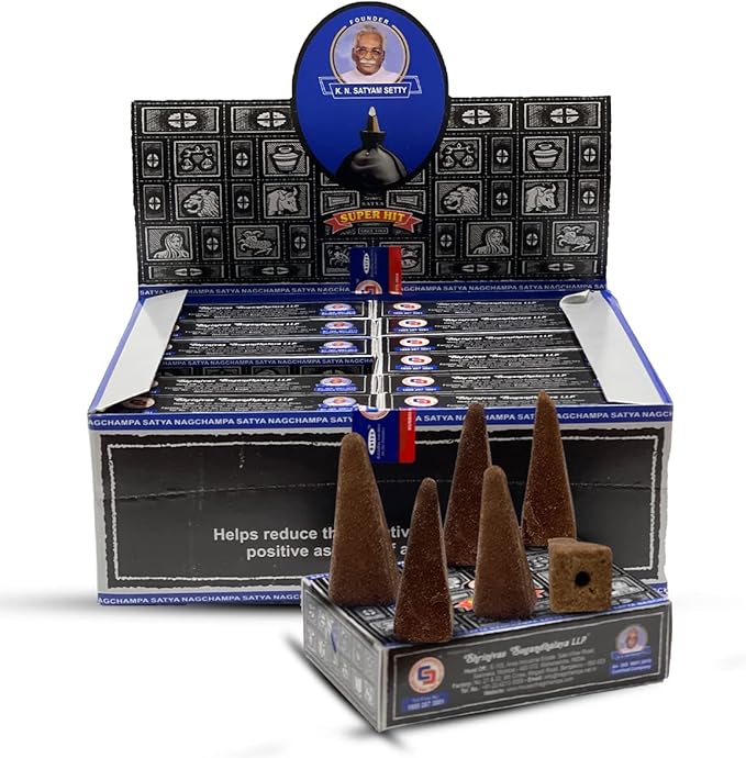 Super Hit Backflow Incense Cones for Waterfall Aromatic Smoke Fountain Haze Falls and Mat Bundle - Pack of 12