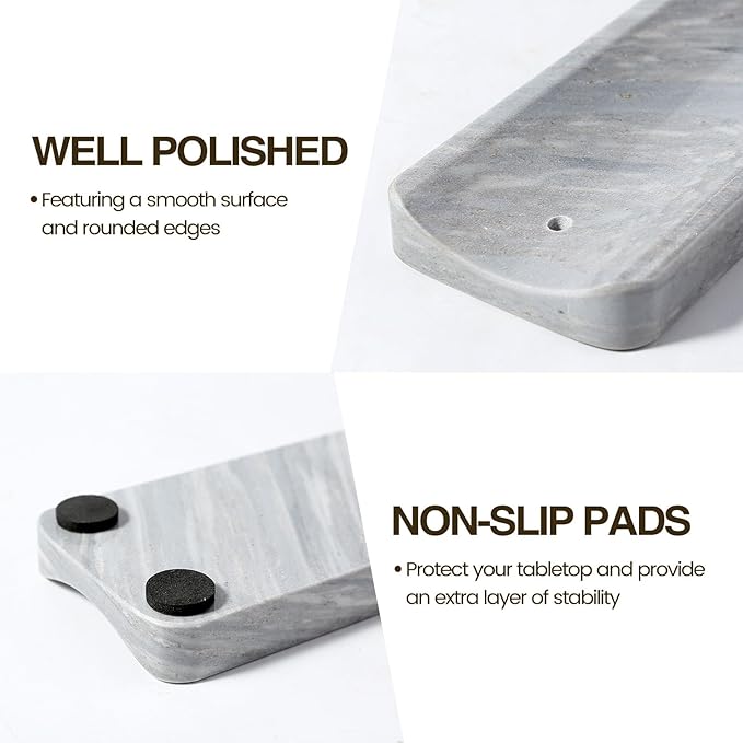 Koville Marble Incense Holder, Incense Holder for Sticks, Incense Sticks Holder Ash Catcher for Meditation Yoga SPA, Natural Stone Incense Burner, Home Table Decor (Palissandro Blue)