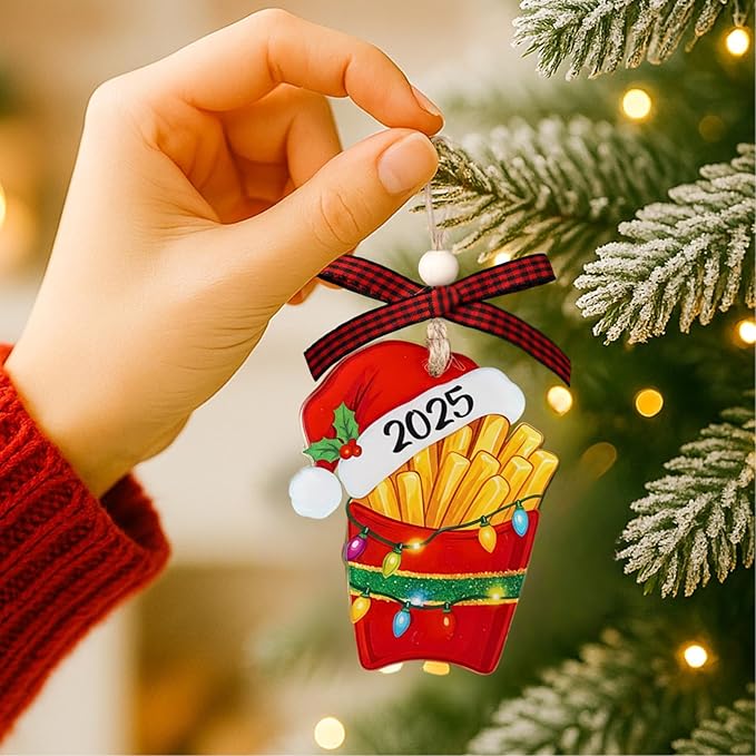 French Fries Ornaments - French Ornaments for Christmas Tree - Food Christmas Ornament - French Fries Gifts for Fast Food Lovers - Acrylic Ornament 2025
