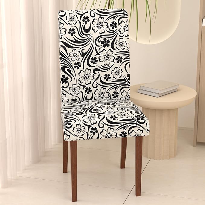 Stretch Dining Chair Covers Set of 2,Floral Print Chair Covers,Soft Removable Washable,Pet Friendly Furniture Protector,Universal Chair Slipcovers for Home, Kitchen,Ceremony Dining Room Seat