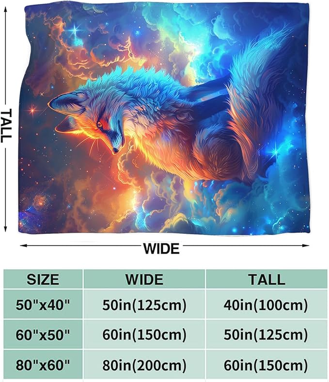 Tijuboni Fox Throw Blanket Fox Gifts for Girls Boys Women Men Kids Adults Soft Flannel Fleece Blanket for Couch Sofa Bed Home Decor 40"x50"